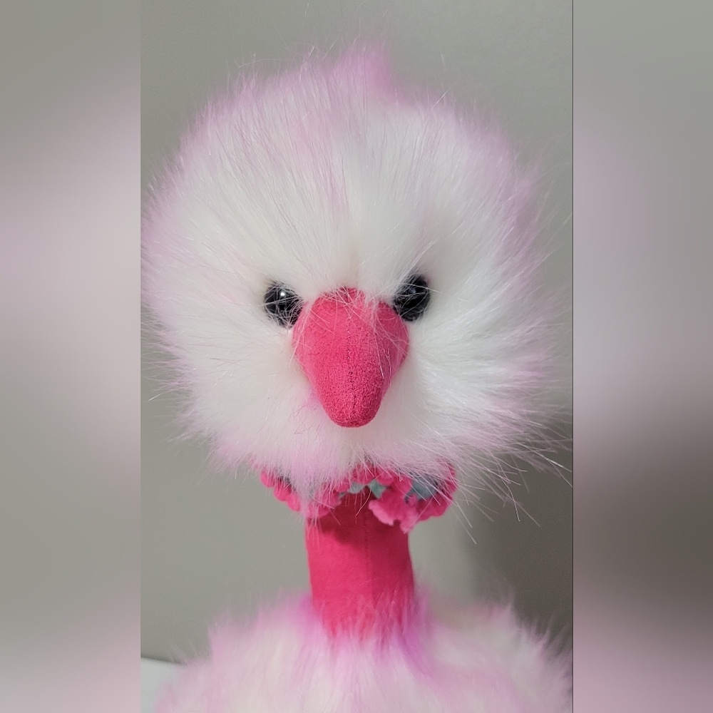 JELLYCAT 16" Raspberry Ripple Pom Pom Bird - Picture 2 of 8